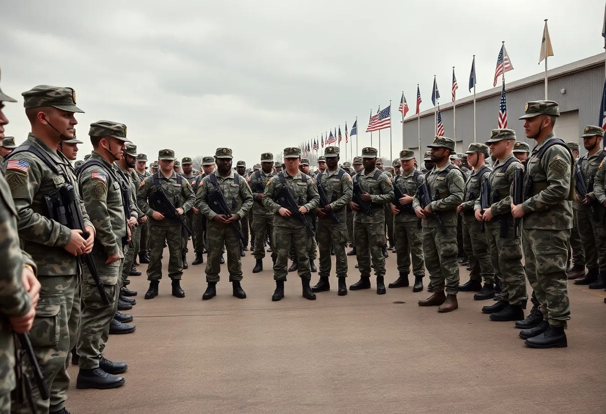 Soldiers at Fort Stewart showing solidarity after the shooting incident