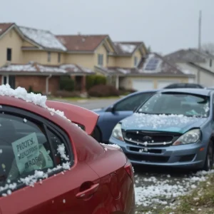 Severe hail damage to vehicles and roofs in ArkLaTex