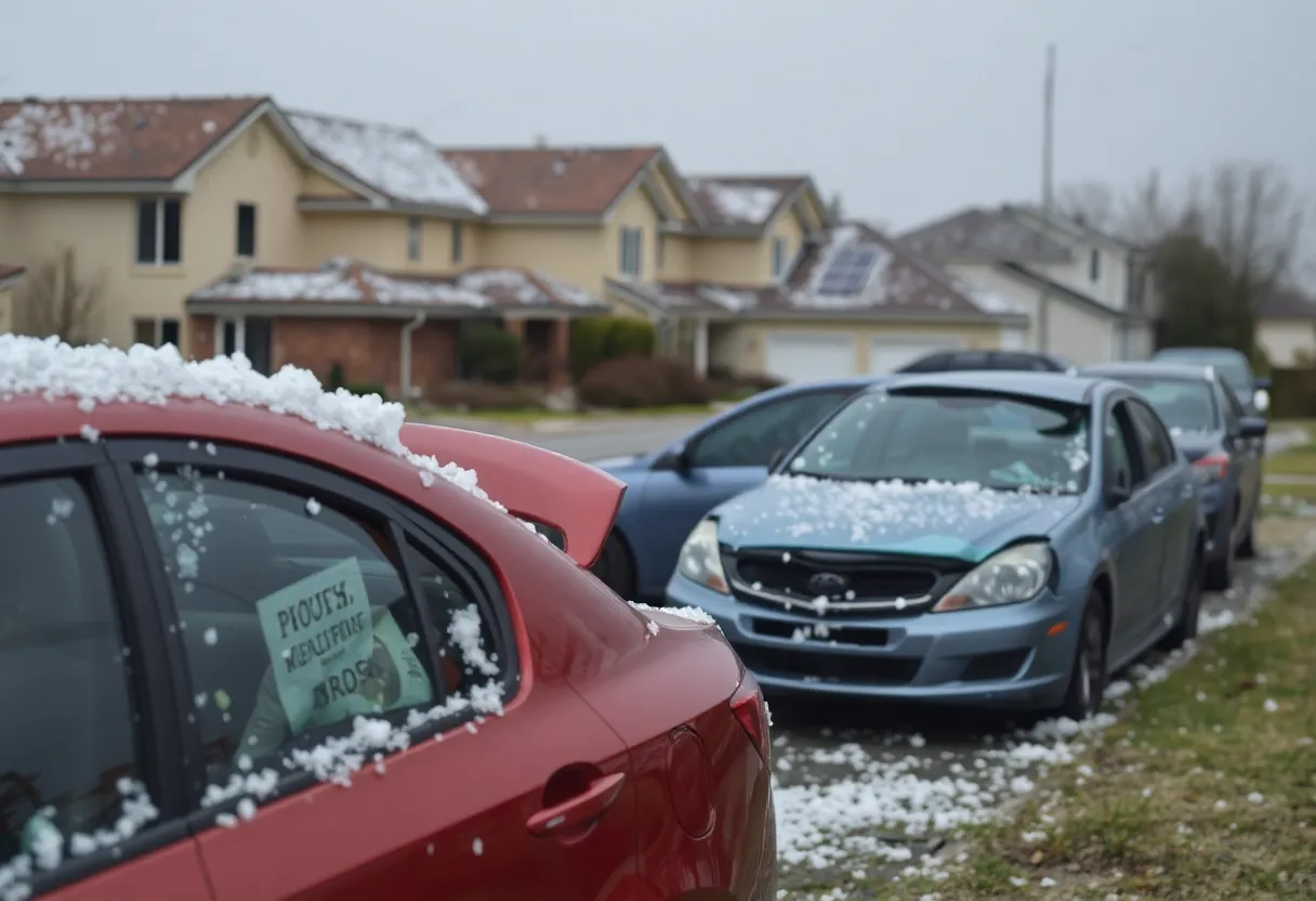 Severe hail damage to vehicles and roofs in ArkLaTex