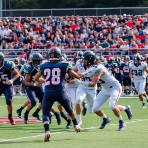 Exciting scene from a high school football game in Shreveport.
