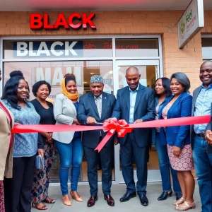 A community gathering at Hollywood Quick Stop's ribbon-cutting ceremony