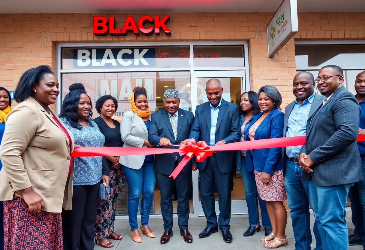 A community gathering at Hollywood Quick Stop's ribbon-cutting ceremony