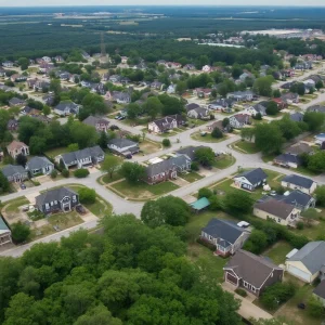 Residential neighborhood in Northwest Louisiana during a housing market trends observation.