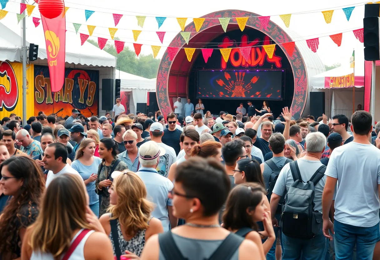 Crowd enjoying the Humor & Harmony Festival