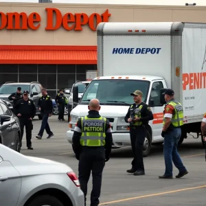 Scene of chaos during immigration raid at Home Depot with Penske truck
