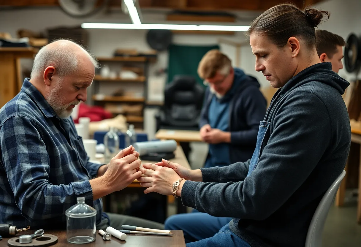 Custom prosthetic designs in a workshop