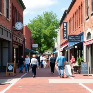 Shoppers at locally-owned retail shops in Lafayette