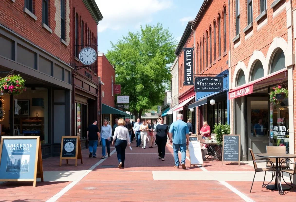 Shoppers at locally-owned retail shops in Lafayette