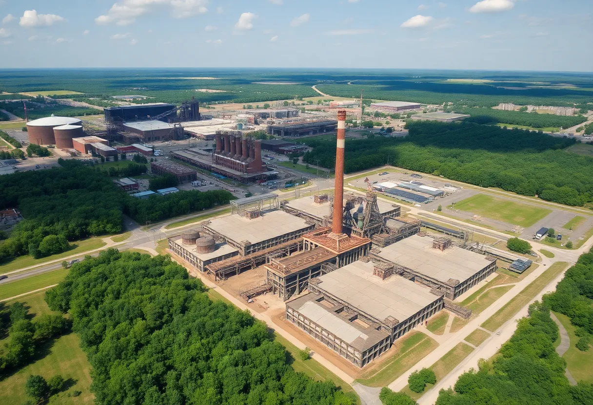 Aerial view of the Libbey Glass Plant in Shreveport