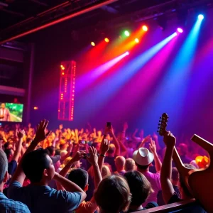 Enthusiastic fans enjoying a country music concert