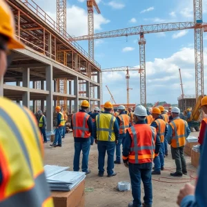 Construction site in Louisiana demonstrating teamwork and innovation