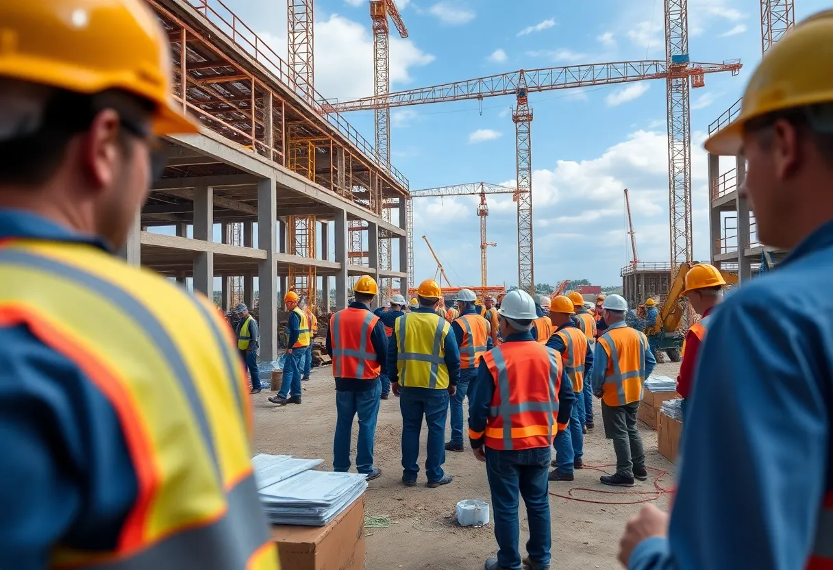 Construction site in Louisiana demonstrating teamwork and innovation