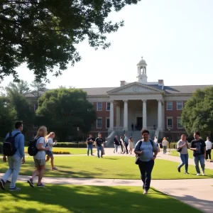 Overview of LSU campus illustrating leadership and community engagement.