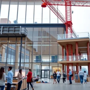 Construction site of LSU Health Shreveport's new research facility