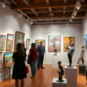Art gallery showcasing New Orleans-inspired artworks