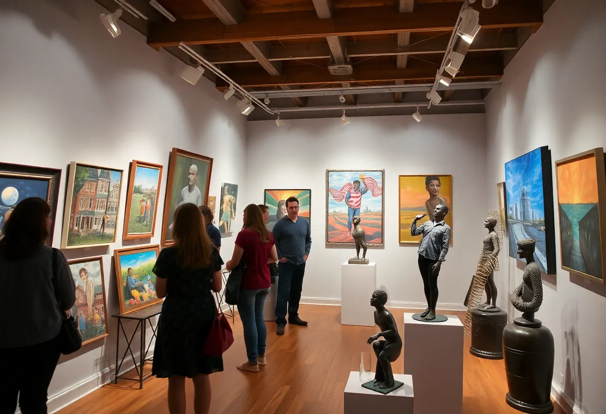 Art gallery showcasing New Orleans-inspired artworks