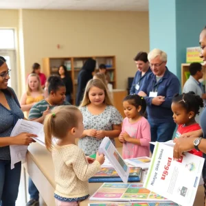 Families attending Pre-K enrollment event