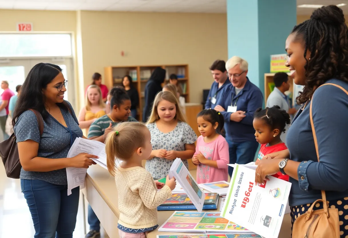 Families attending Pre-K enrollment event