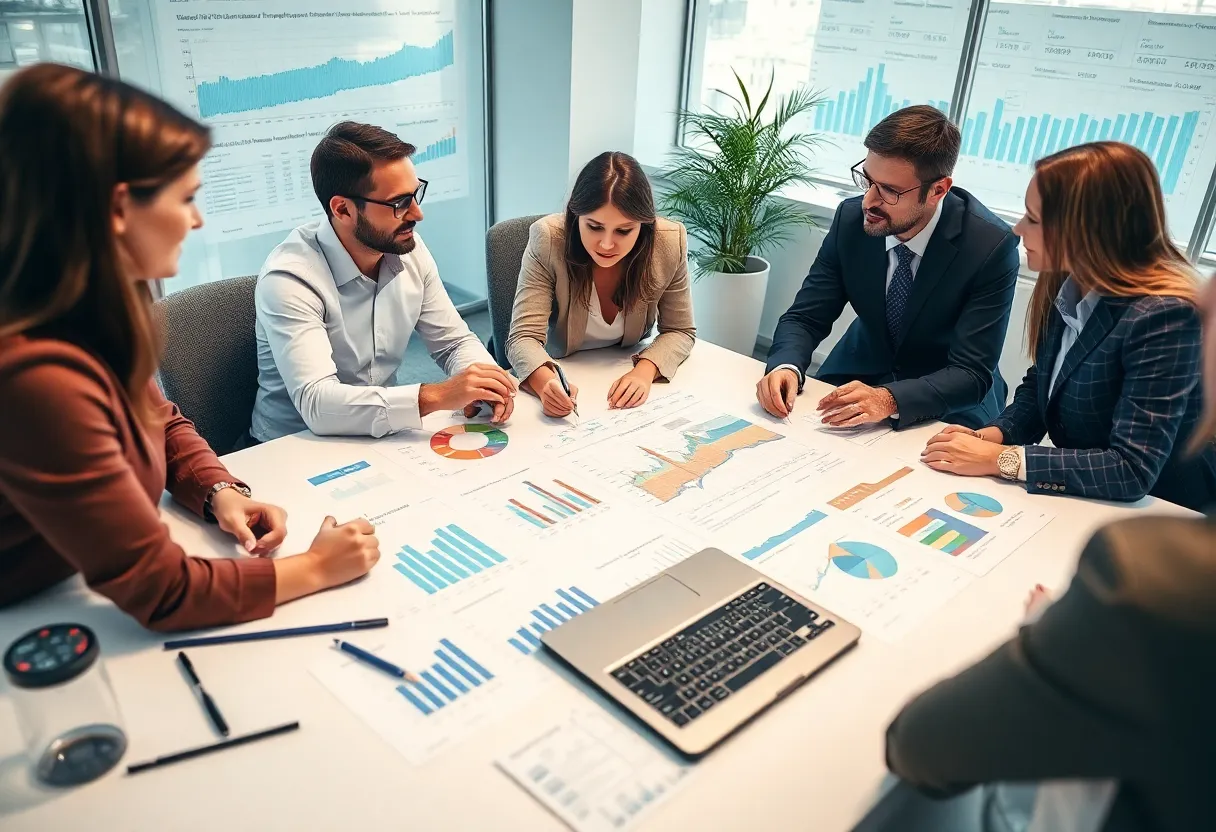 Financial services team at Raymond James discussing strategies