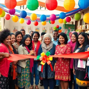 Community members celebrating the grand opening of Black-owned businesses in Shreveport
