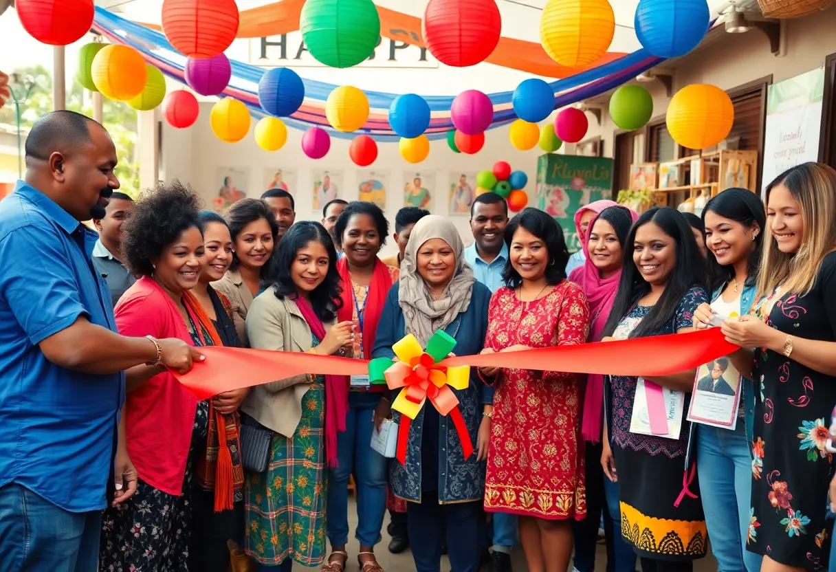 Community members celebrating the grand opening of Black-owned businesses in Shreveport