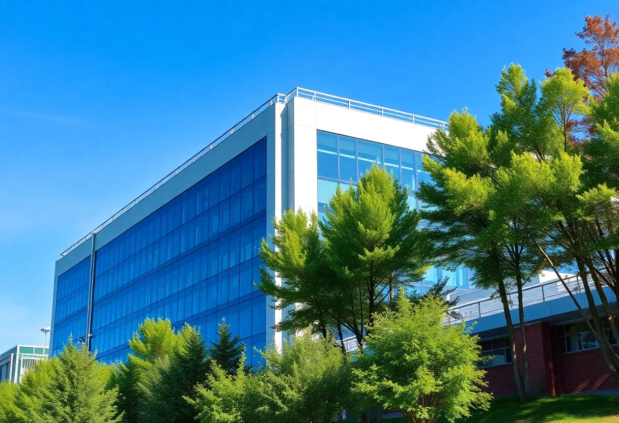 Rendering of a microchip packaging facility in Ruston, Louisiana