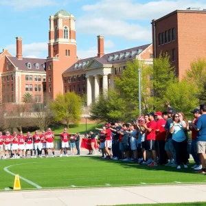 Athletes training at Rutgers University campus