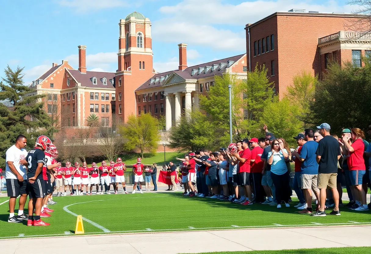 Athletes training at Rutgers University campus