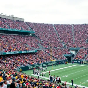 Fans in a stadium during an SEC football game