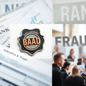 Illustration representing bank fraud with police involvement