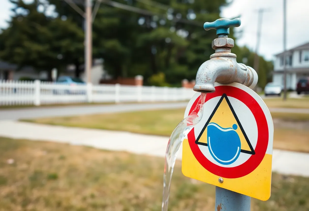 Graphic illustrating a boil water advisory in Shreveport