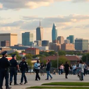 Dramatic view of Shreveport city skyline highlighting crime concerns