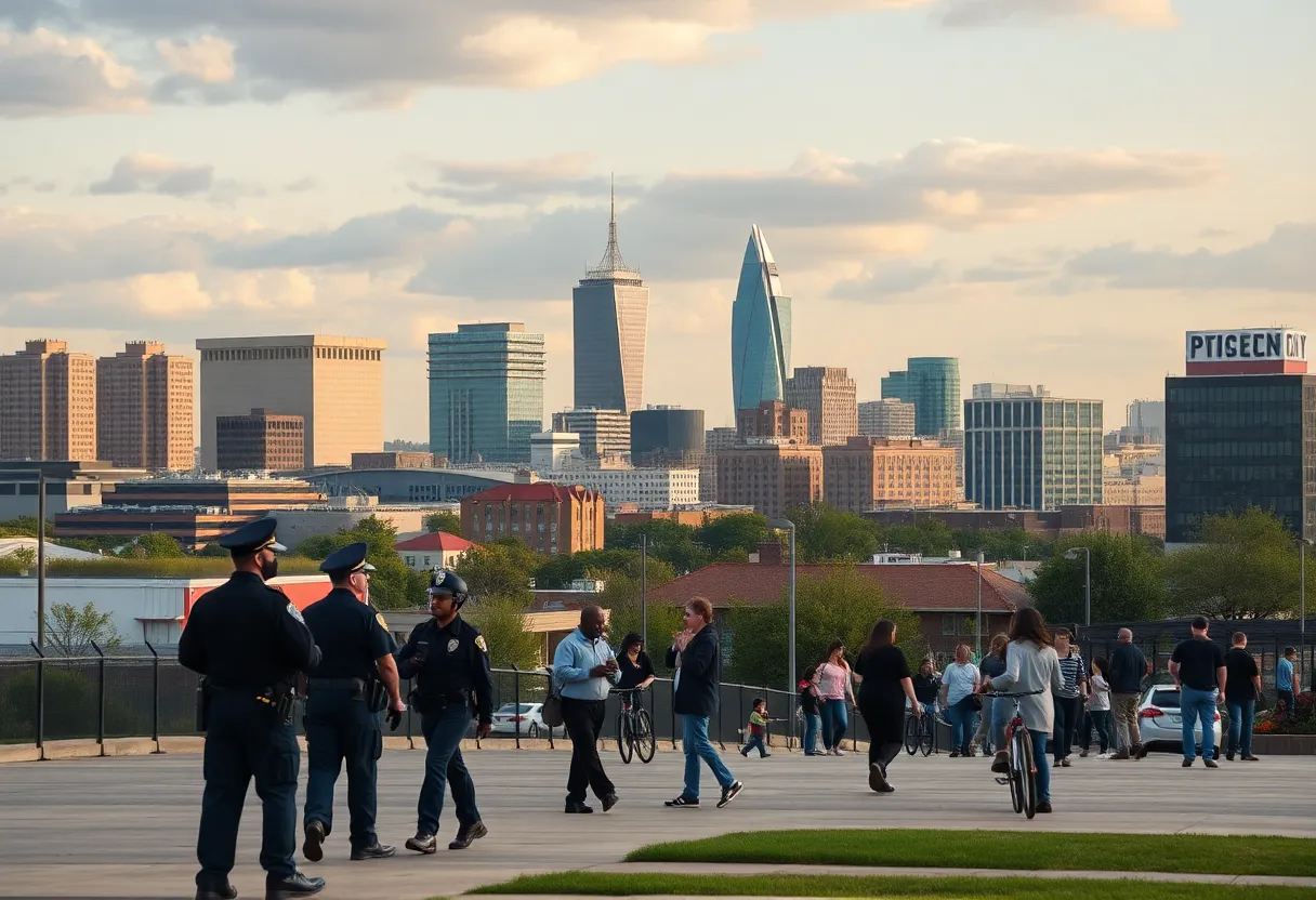 City skyline of Shreveport, Louisiana highlighting urban safety efforts