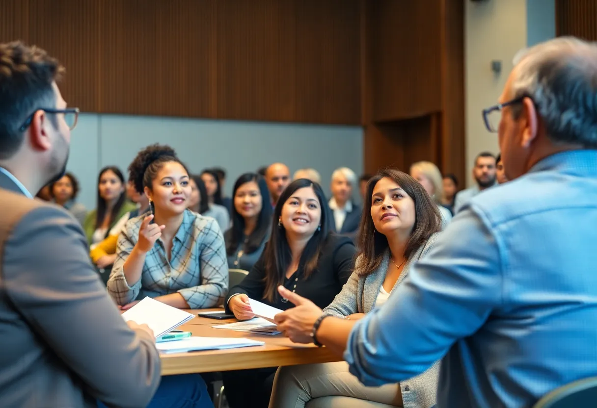 Residents participating in a community meeting for the One Shreveport master plan.