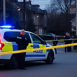 Police investigating a crime scene in Shreveport