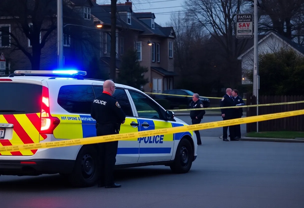 Police investigating a crime scene in Shreveport