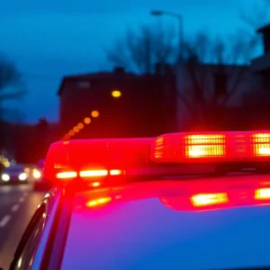 Police car with flashing lights in Shreveport