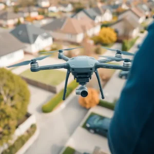 Police drone conducting aerial surveillance during an operation