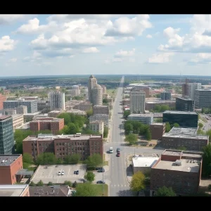 Panoramic view of Shreveport highlighting community and urban life