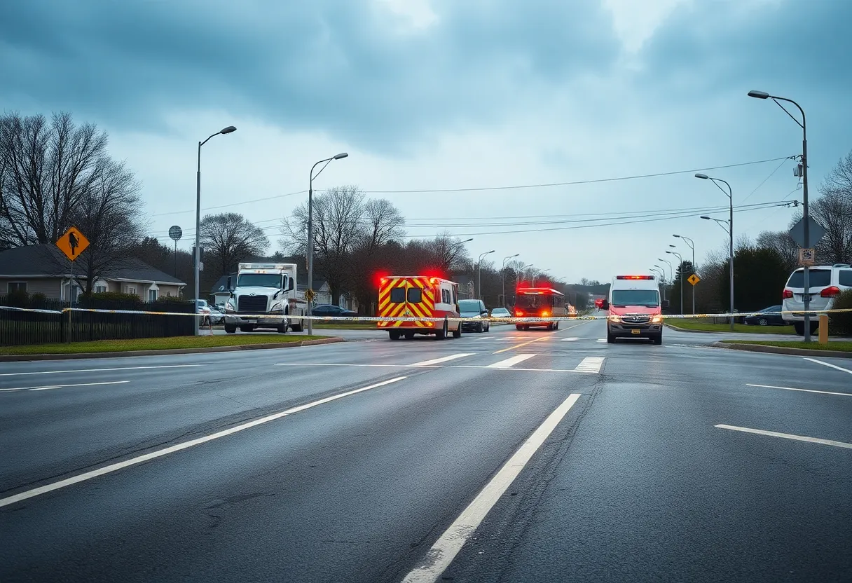 A road intersection in Shreveport marked by police tape