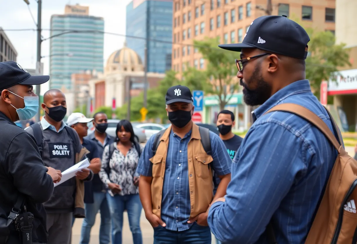 Community members discussing public safety in Shreveport