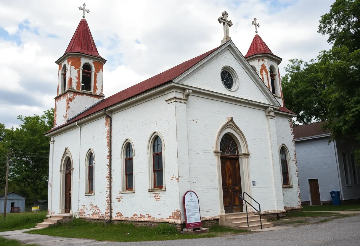 Exterior view of Summer Grove Baptist Church, a large historic building in Shreveport, Louisiana.