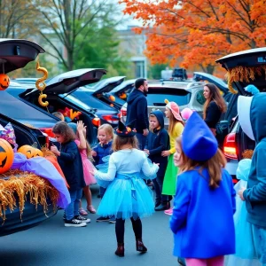 Children participating in trunk or treat events during Halloween in Shreveport-Bossier.