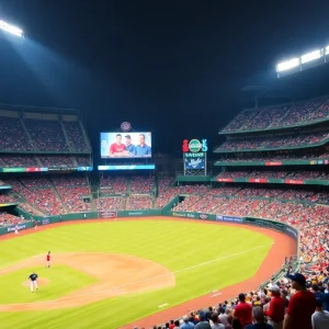 Fans cheering at Alex Box Stadium during the exciting baseball game featuring Zach Watson