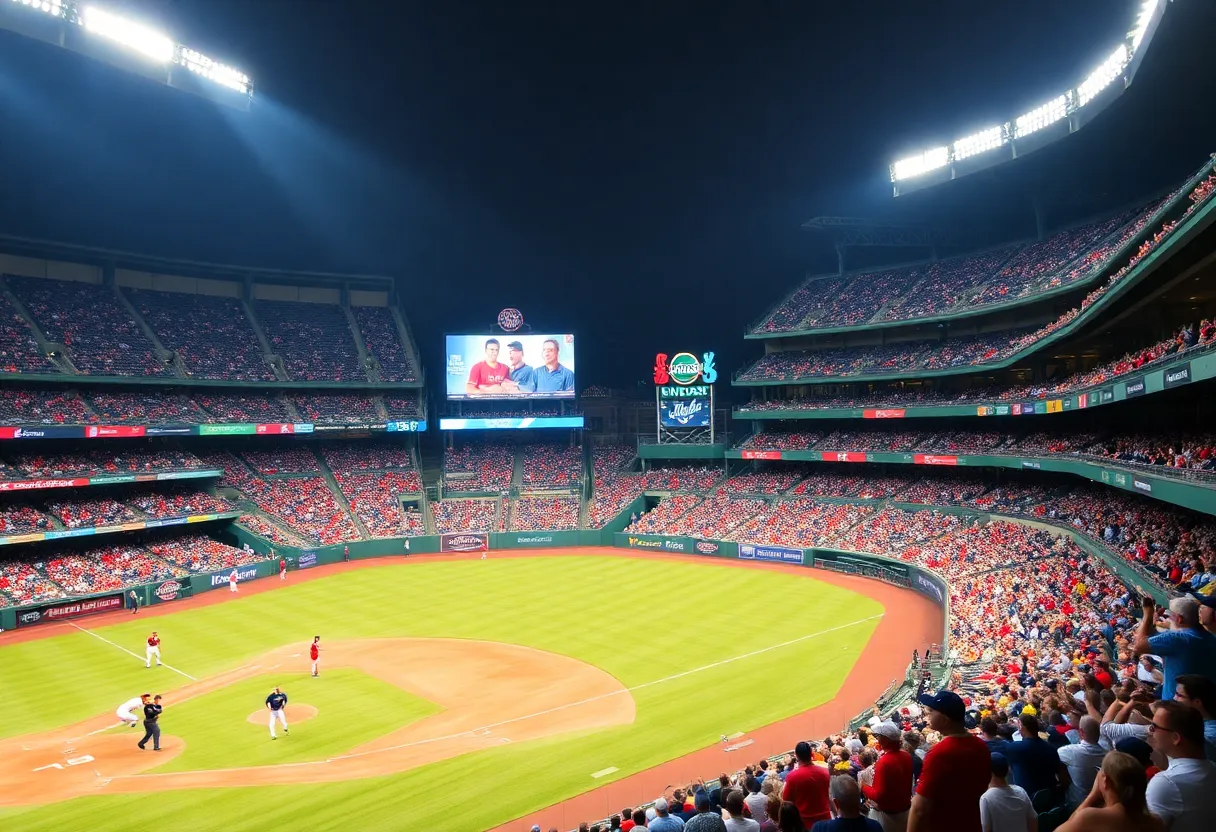 Fans cheering at Alex Box Stadium during the exciting baseball game featuring Zach Watson