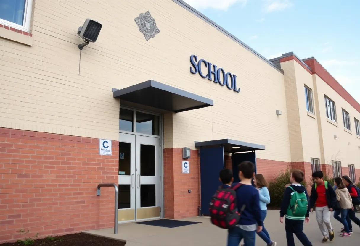 Illustration of a school with improved safety protocols