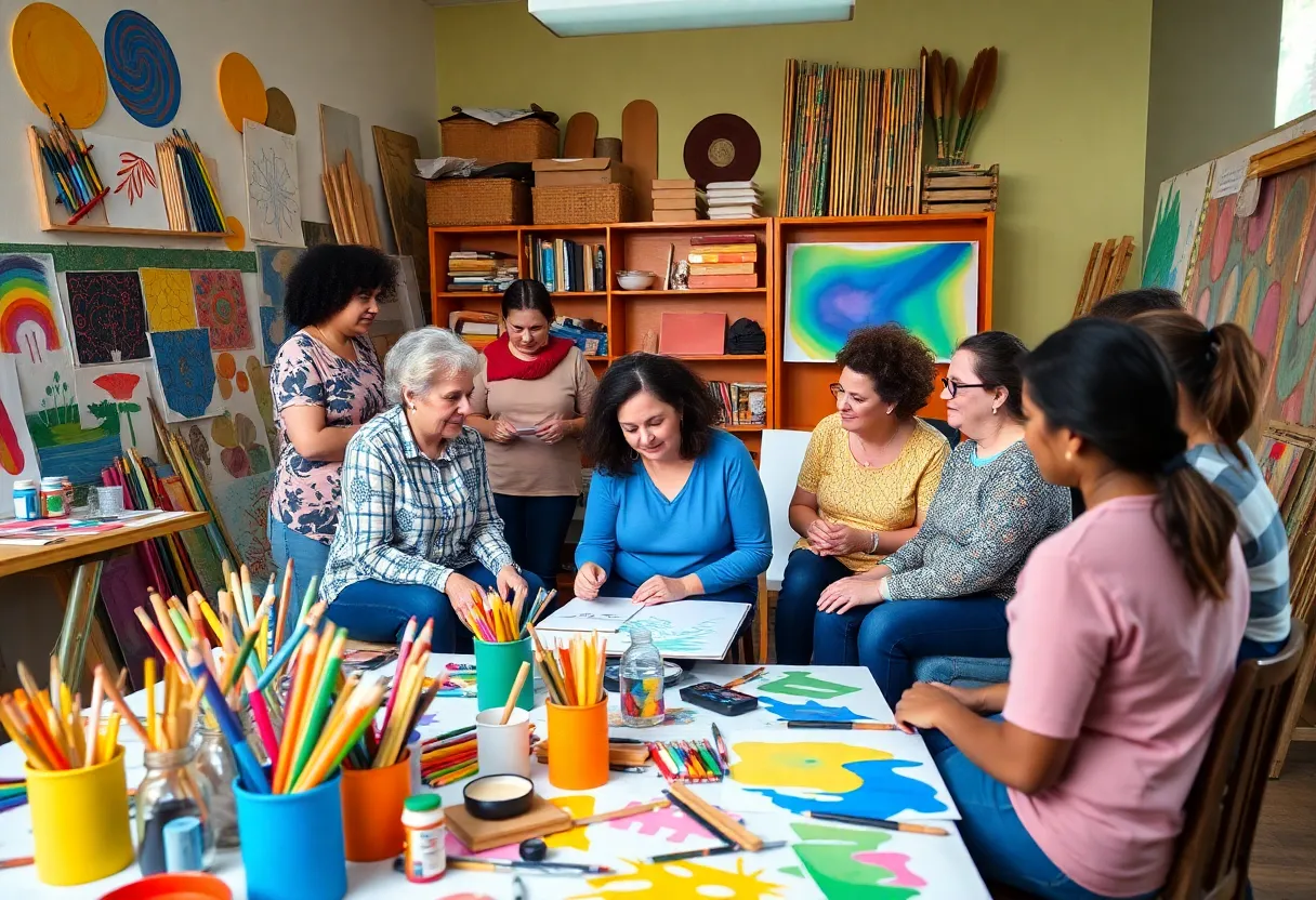 Artworks Classroom in Mooretown featuring local artists and community members