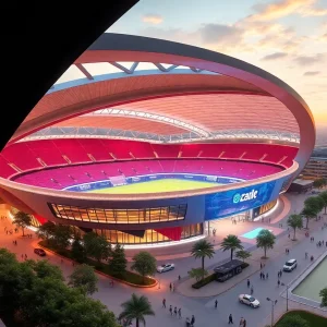 Rendering of the proposed Baton Rouge sports arena.