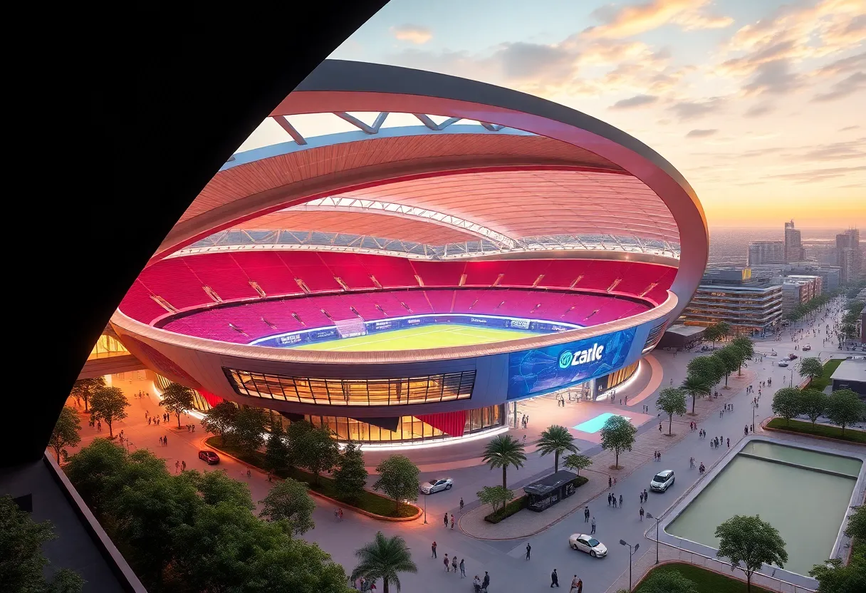 Rendering of the proposed Baton Rouge sports arena.