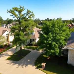 Residential neighborhood in Bossier Parish, Louisiana